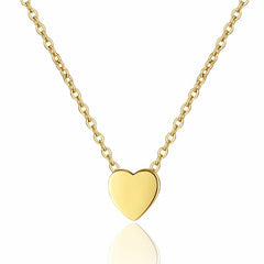 PANERMA Gold Sweet Heart Pendant Necklace - 14K Gold, Minimalist Love Jewelry, 18 Inches