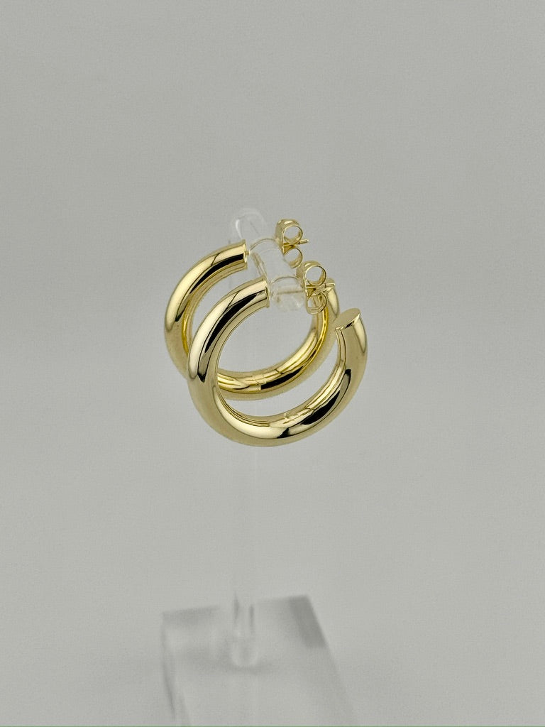 PANERMA Bold Chunky Gold Hoop Earrings - Thick 14K Gold Hoops, Available in 20mm and 30mm, Large Hoop Earrings