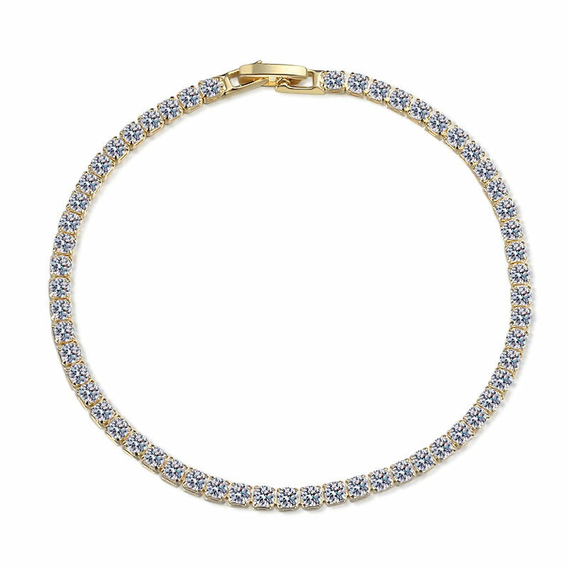 PANERMA Elegant 3MM Tennis Bracelet - Cubic Zirconia Bracelet, 14K Gold or White Gold, Available in 6.5, 7.5, and 8 Inches