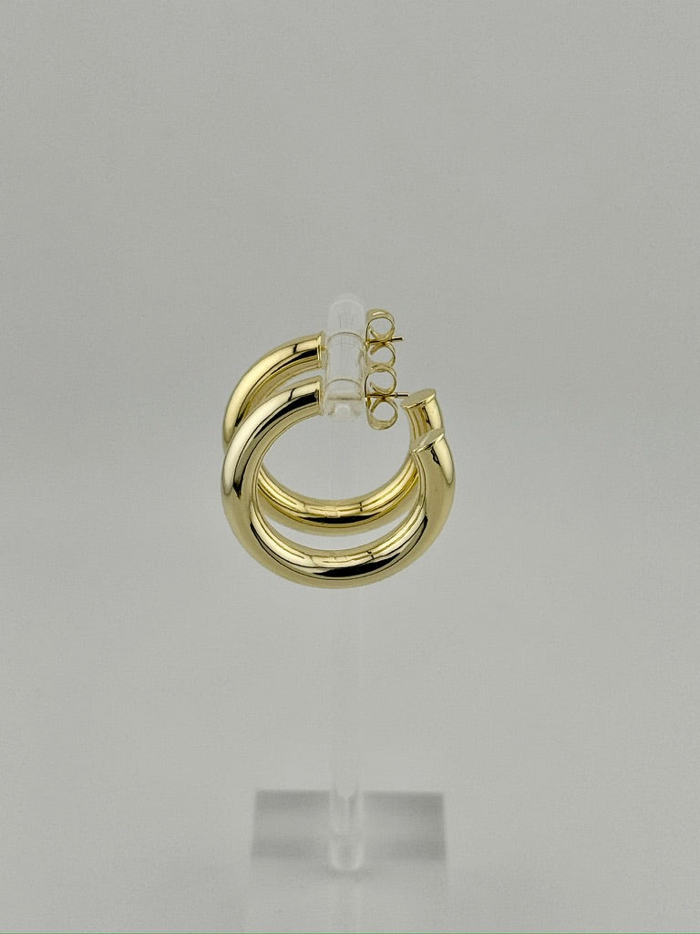 PANERMA Bold Chunky Gold Hoop Earrings - Thick 14K Gold Hoops, Available in 20mm and 30mm, Large Hoop Earrings