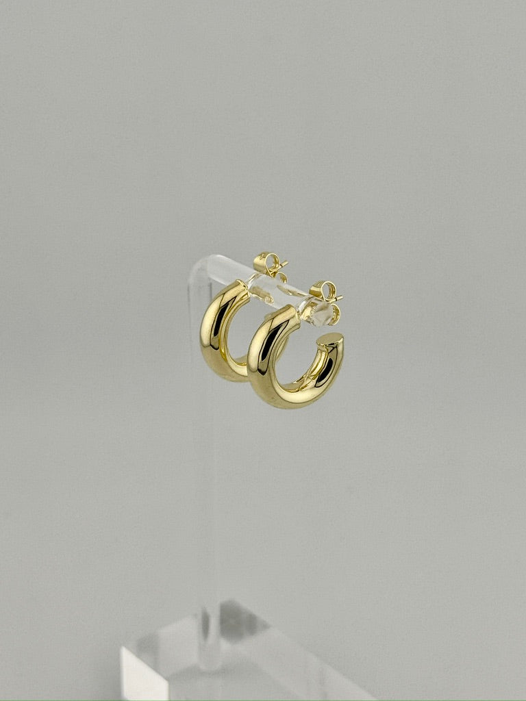 PANERMA Bold Chunky Gold Hoop Earrings - Thick 14K Gold Hoops, Available in 20mm and 30mm, Large Hoop Earrings